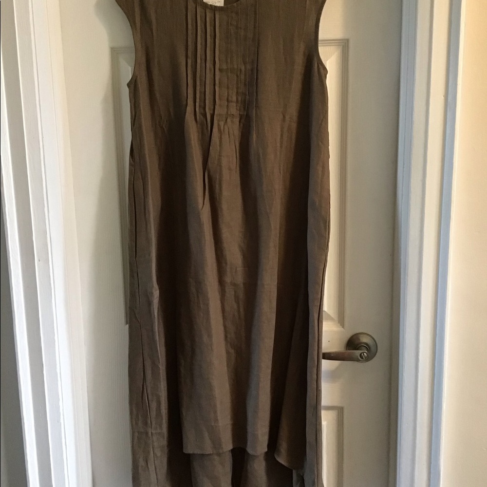 🌟 2/$30 🌟 Dark Tan/Olive Green Maxi Linen Dress